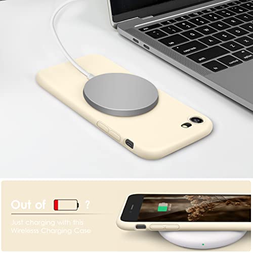 DTTOCASE - Funda para iPhone SE 2022/2020, iPhone 8, iPhone 7, funda de silicona líquida para iPhone SE 8 7 de 4.7 pulgadas, colorida y suave funda protectora para niñas y mujeres, color blanco leche