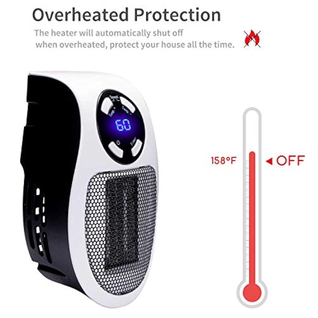 Brightown Handy Wall-Outlet Space Heater mini calentador