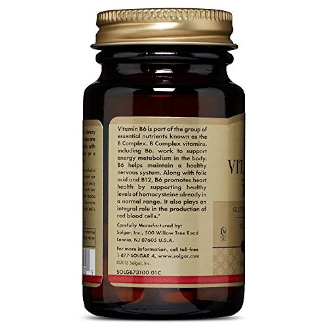 Solgar - Vitamina B6 50 mg, 100 tabletas