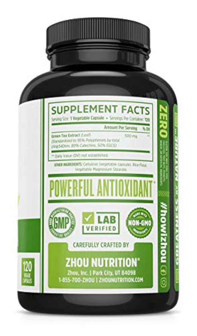 Suplemento de extracto de té verde con EGCG para un apoyo