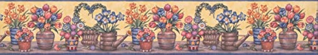 Cenefa de papel vinilo pintado diseño vintage (4.0 x 15.0)