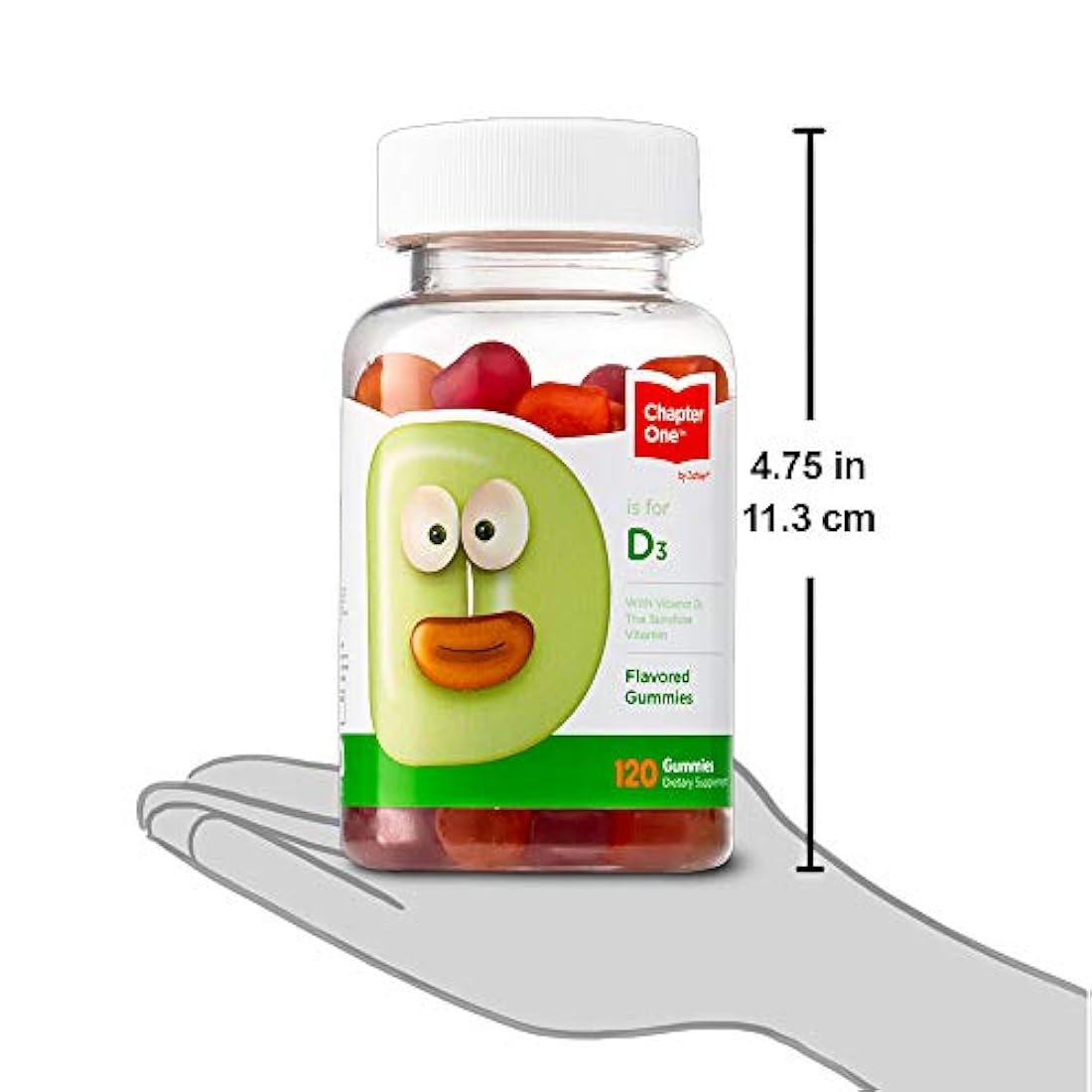 Chapter One Vitamin D3 Gummies, Great Tasting Chewable Vitamin D3 for Kids, Vitamin D3 1000IU, Certified Kosher (120 Flavored Gummies)