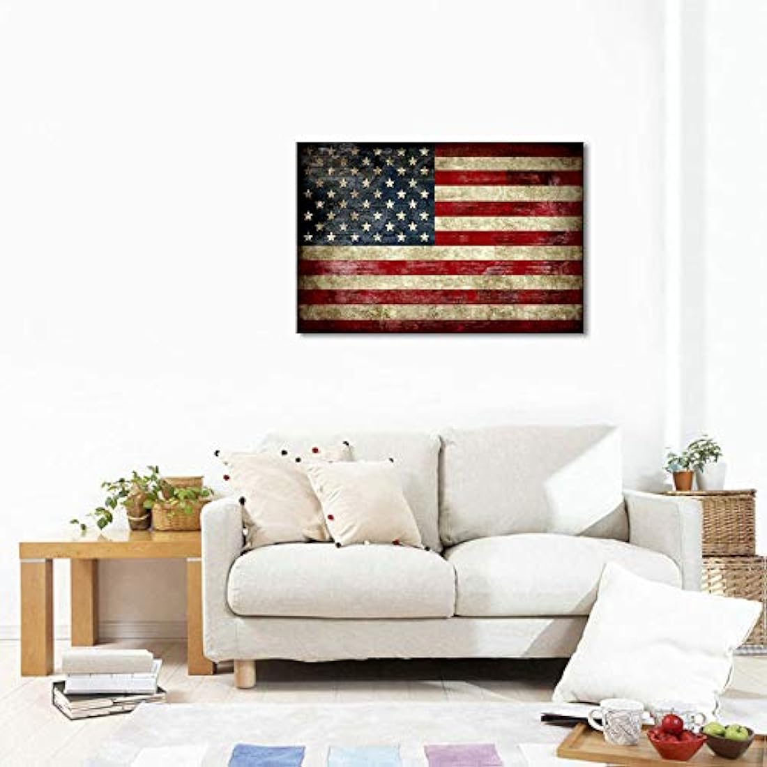 Lienzo con diseño de bandera americana