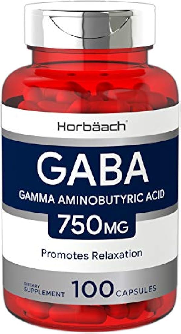 Horbaach GABA 750mg 100 Cápsulas Sin OGM, Sin Gluten