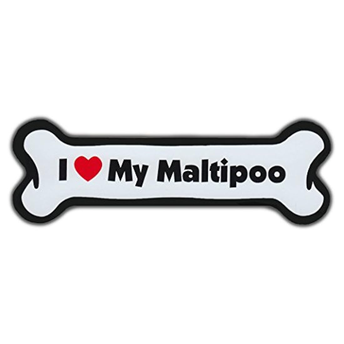 Imán para nevera – Hueso de perro – I Love My Maltipoo