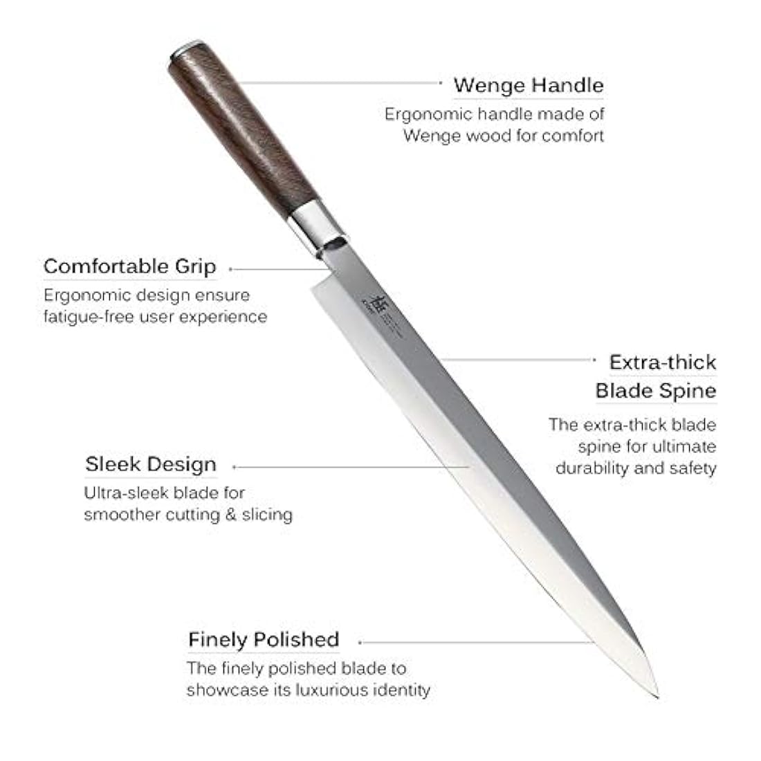 Cuchillo Yanagiba japonés para sushi Sashimi de 10,5