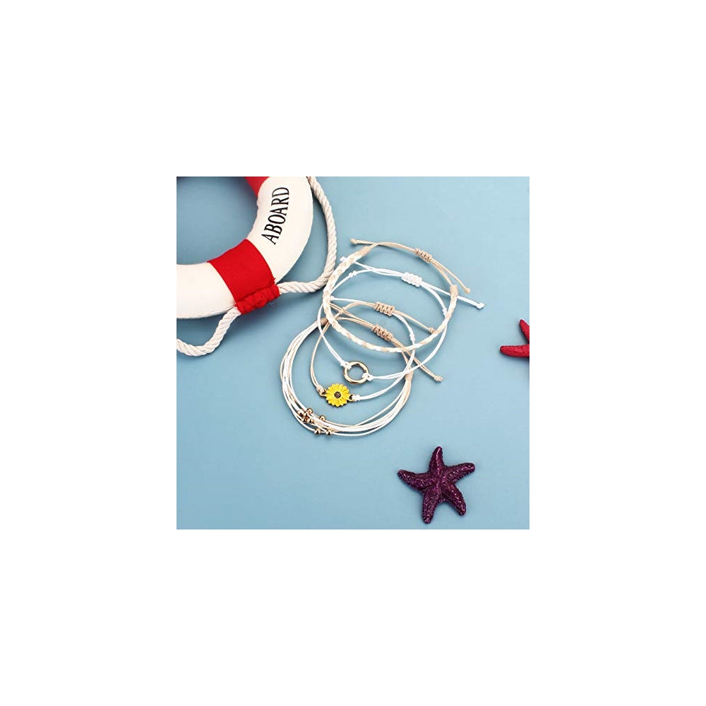 Pulseras de cuerda trenzada hecha a mano con diseño