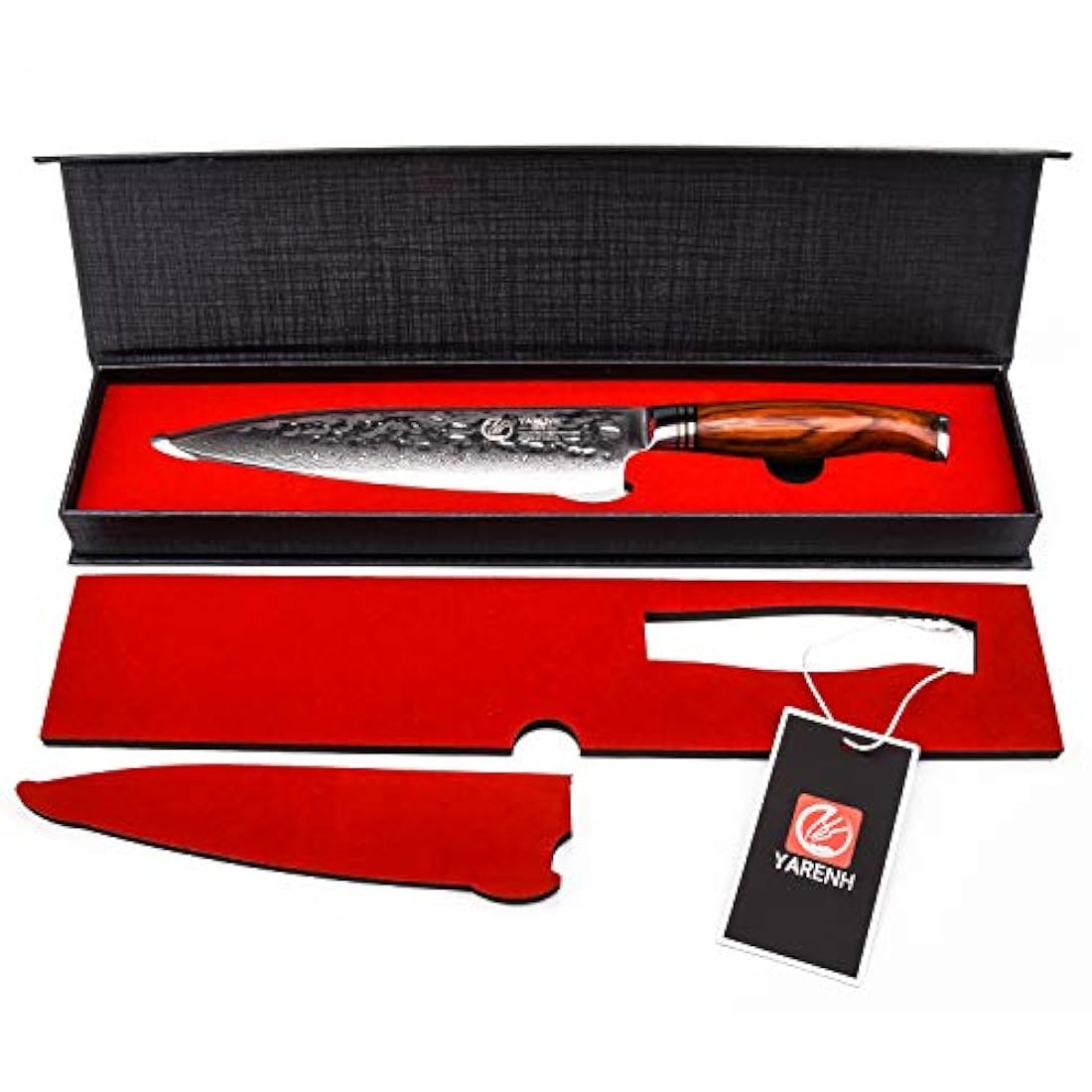 yarenh acero de Damasco cuchillos de chef 8