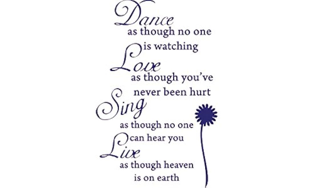 Calcomanía de vinilo extraíble con citas de Dance Love Sing Live