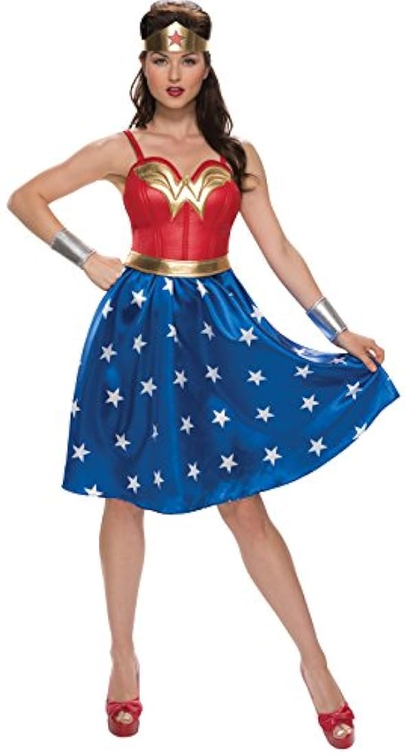 Mujeres Adulto Deluxe largo vestido disfraz de Wonder Woman