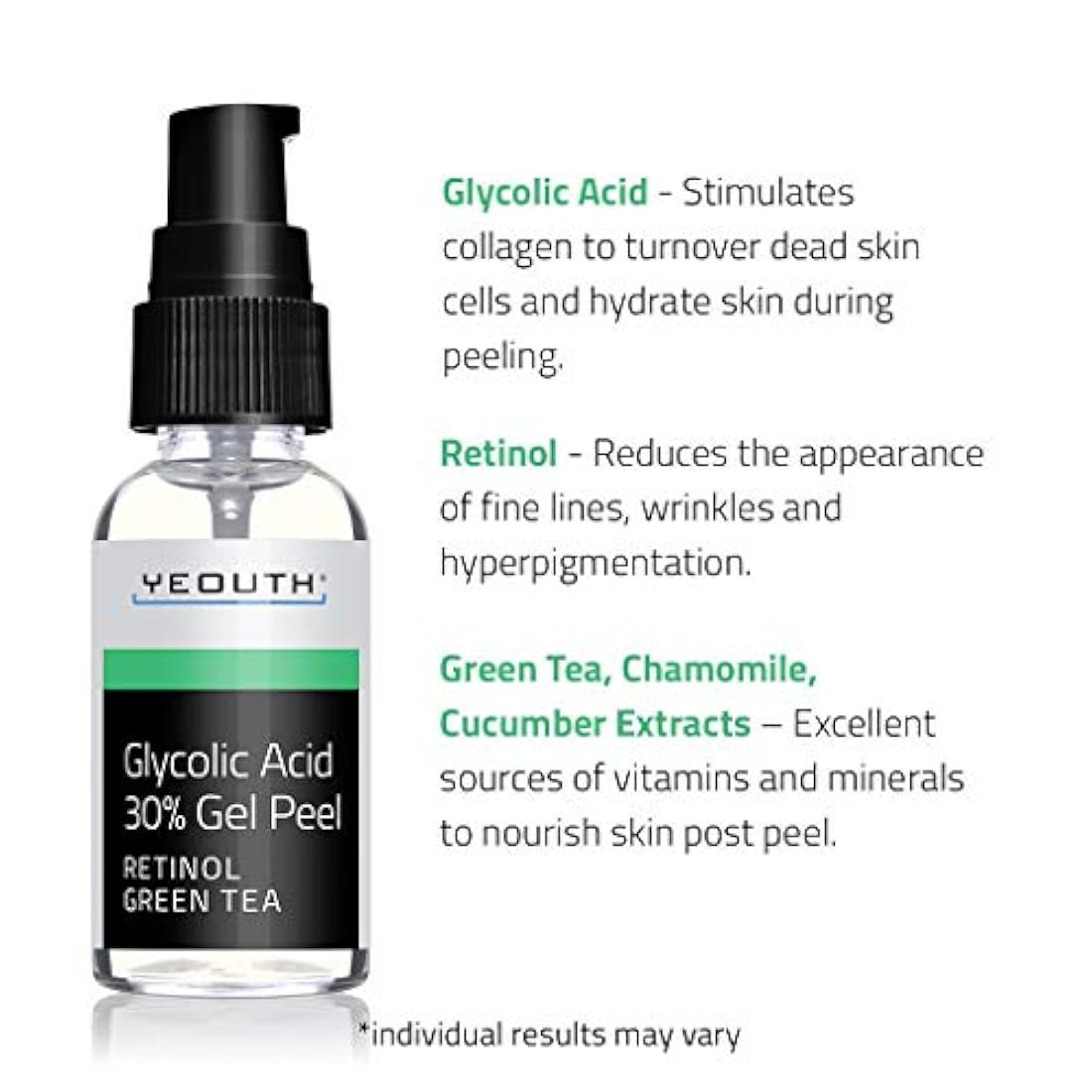 Exfoliante de ácido glicólico 30% exfoliante facial químico