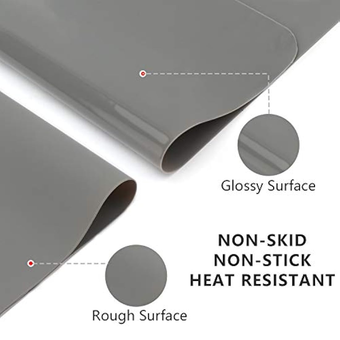 Gartful - Juego de 3 láminas de silicona para manualidades, resina epoxi, moldes de fundición de joyas, almohadilla multiusos, mantel individual, protector de escritorio, antideslizante, antiadherente, resistente al calor, gris oscuro (15.6 x 11.7 in)