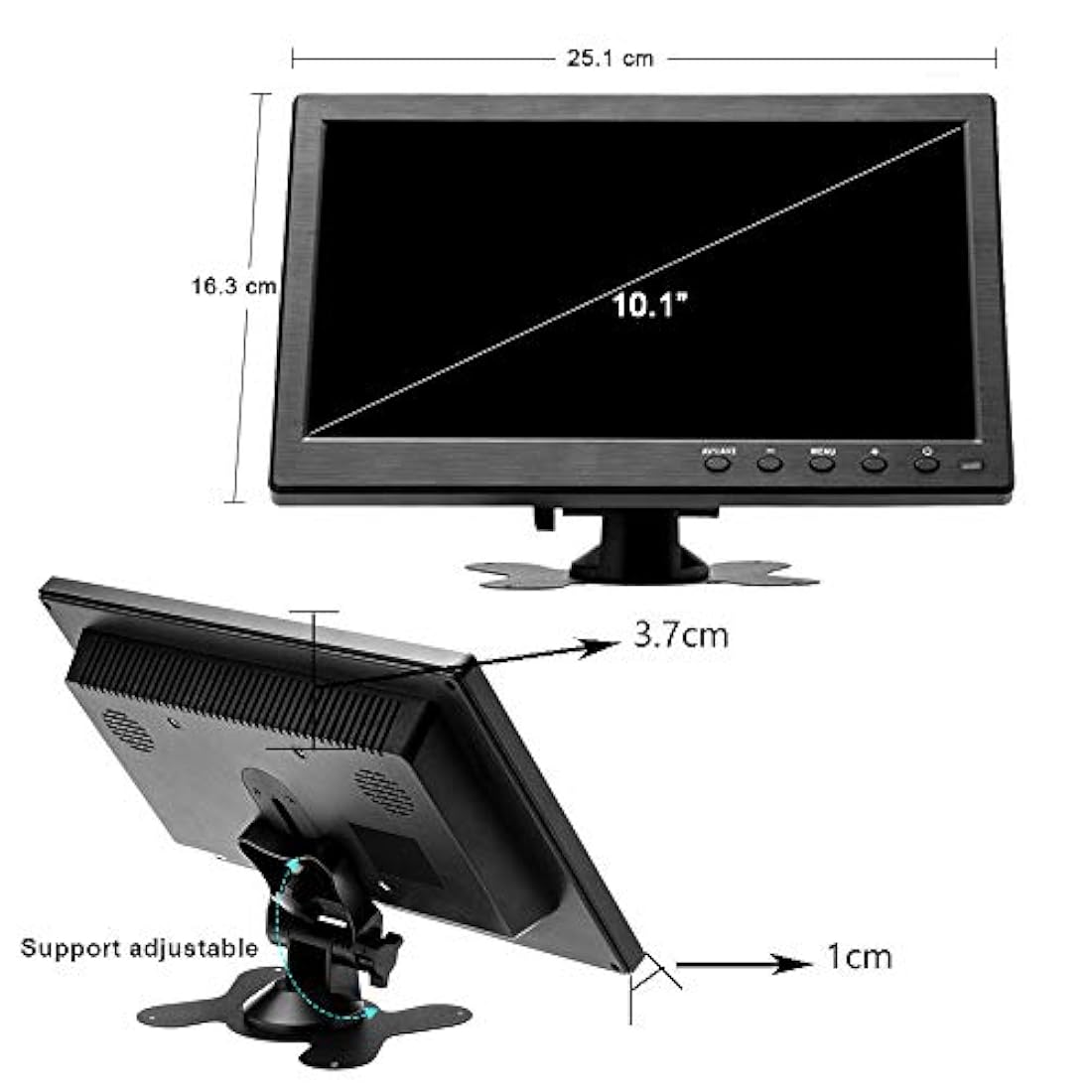 Monitor TFT LCD de 10.1 pulgadas resolución de 1920 x 1080