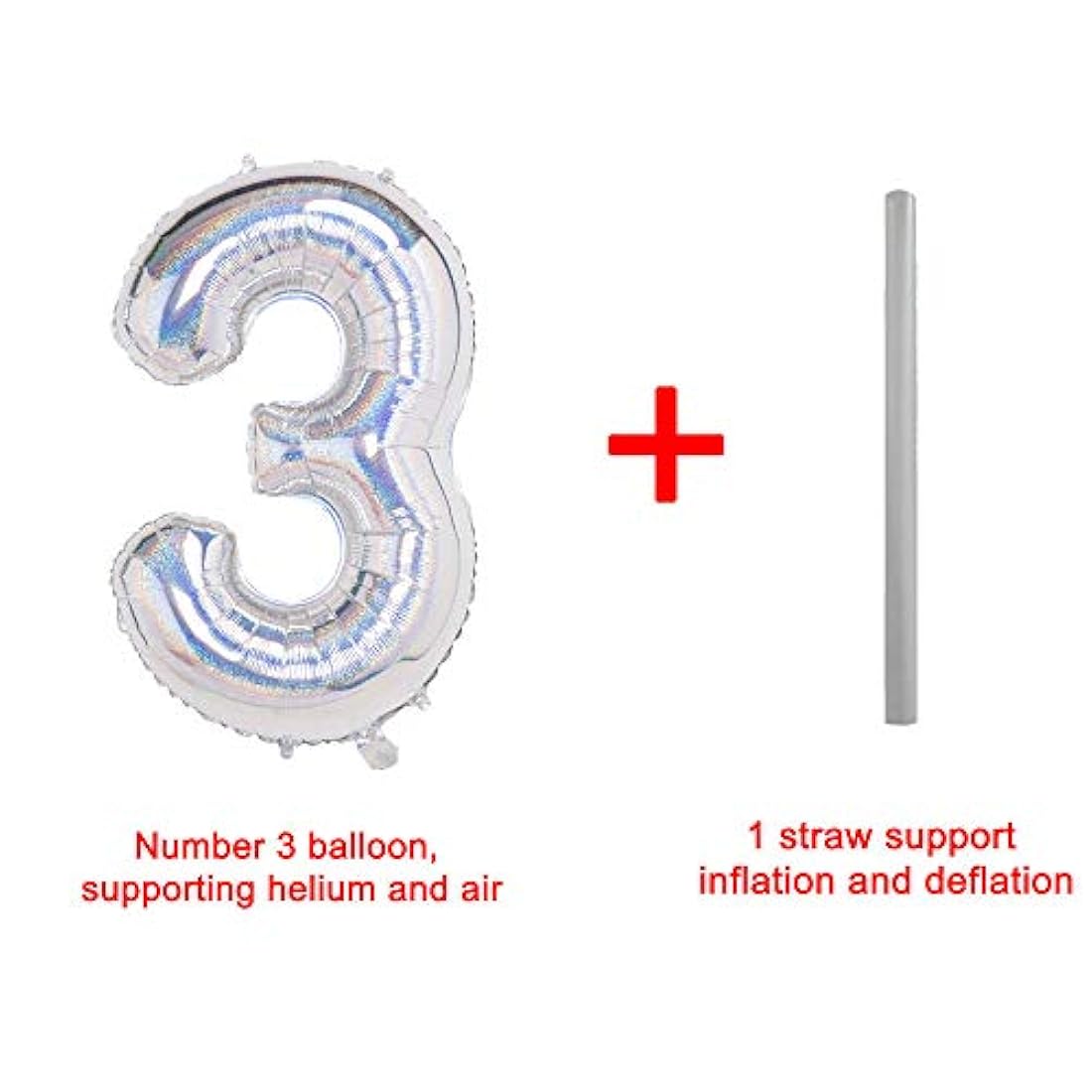 Láser de plata 3 globos, 40 pulgadas de papel de aluminio