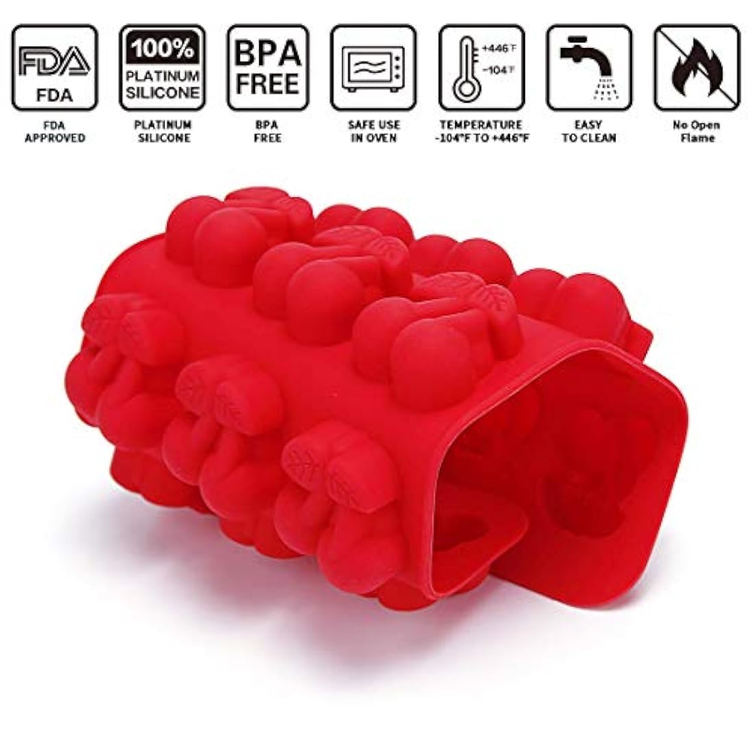 Juego de 5 moldes de silicona para cubitos de hielo