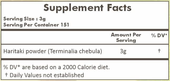 Suplemento Powder Terminalia Chebula Inknut Harde 1 libra