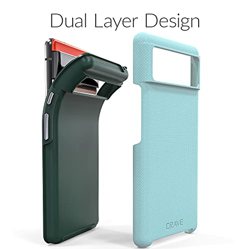 Crave Dual Guard para Google Pixel 6, funda de doble capa de protección contra golpes para Google Pixel 6 - Aguamarina