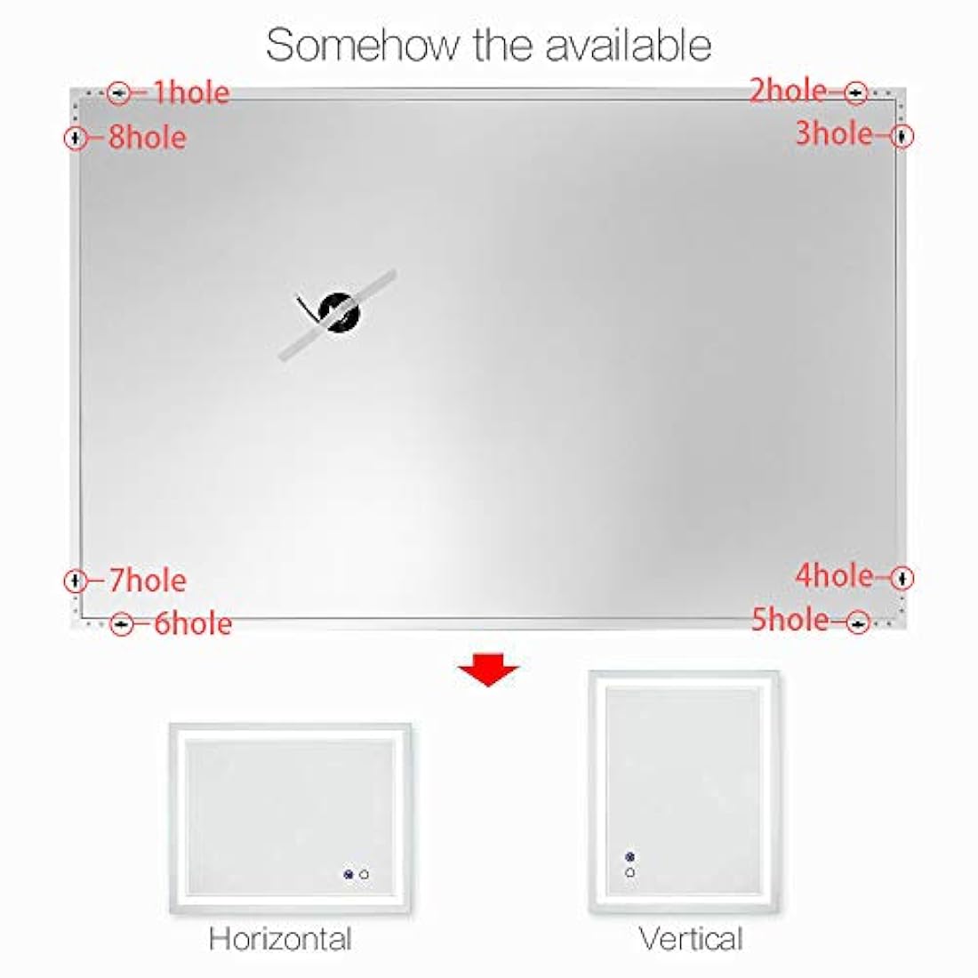 Keonjinn Espejo de maquillaje con luz vertical y horizontal