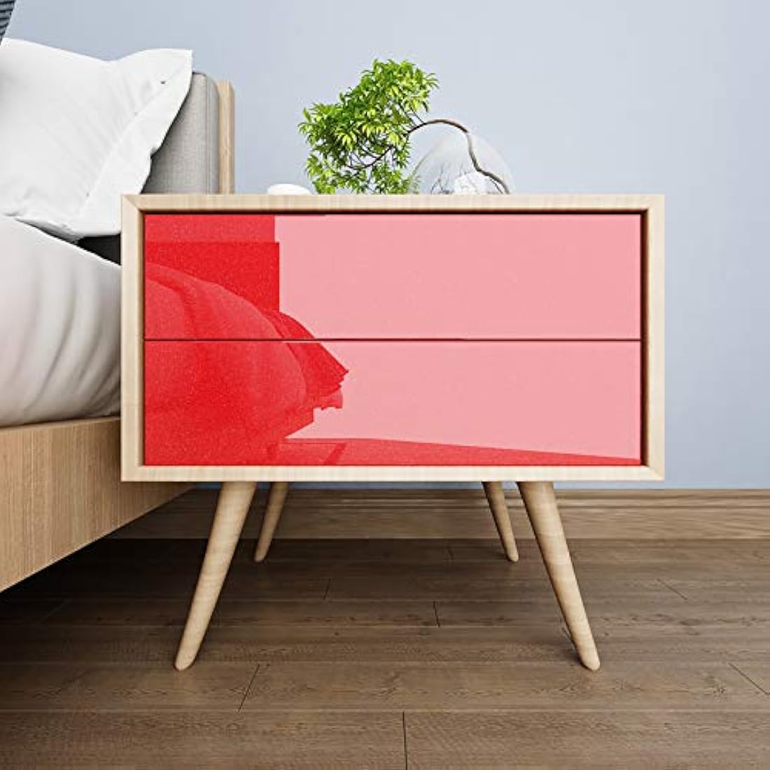 Papel vinilo pintado autoadhesivo rojo brillante(15.0x24.8)