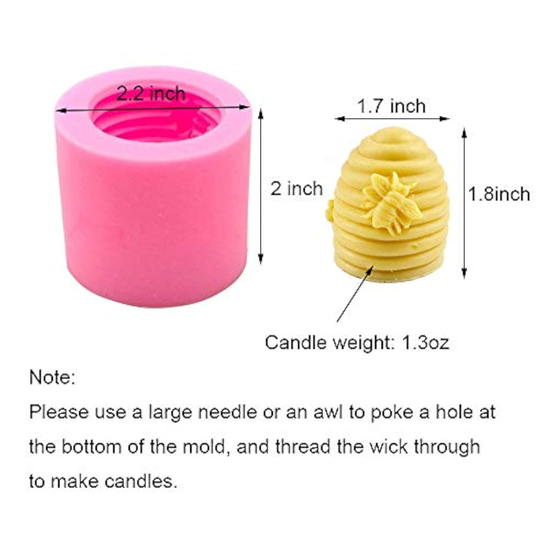 MoldFun - Juego de 2 moldes de silicona para jabón hecho a mano, decoración de tartas, caramelos, chocolate, vela, resina, cera de cera, arcilla de polímero