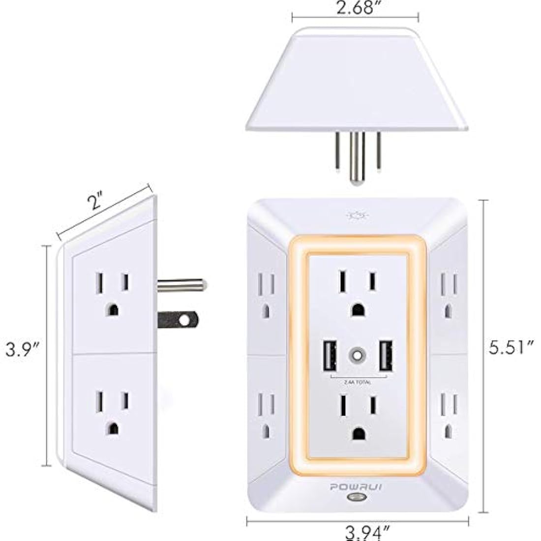 Cargador de pared USB, protector de sobretensiones