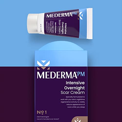 Mederma - Crema nocturna e intensiva para cicatrices, tratamiento avanzado para cicatrices que funciona durante la actividad regenerativa nocturna de la piel, 1.0 oz (28 g)