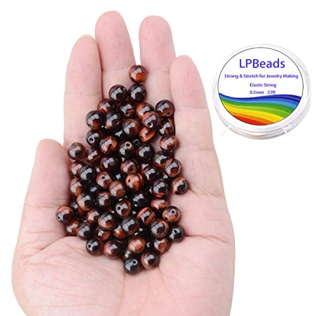 Cuentas sueltas redondas naturales de 0.315' para bisutería