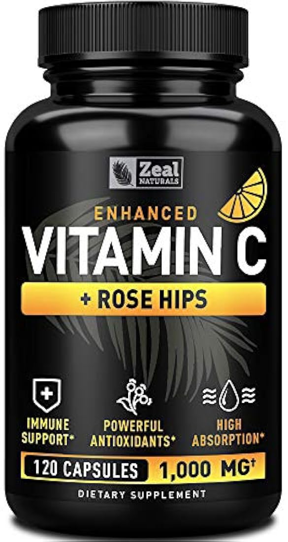 Vitamina C 1000mg con mosehips (120 cápsulas | 1000mg)
