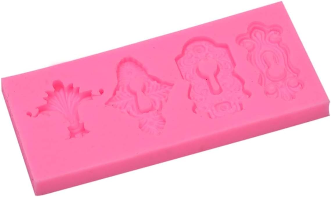 Moldes de arcilla polimérica vintage con agujero rosado