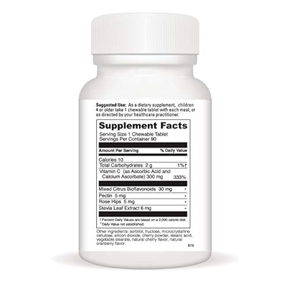 Little DaVinci - Vitamina C masticable, vitamina C 300 mg para niños, sabor a cereza, 90 tabletas