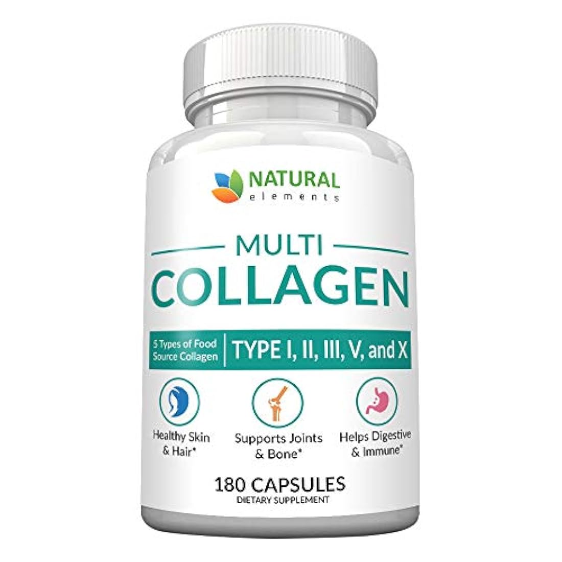 Cápsulas de proteínas de colágeno múltiple - 180 cápsulas