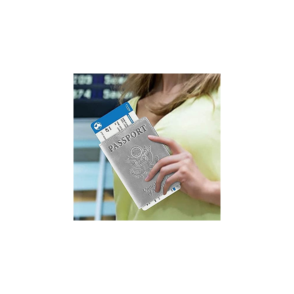 Porta Documentos y Tarjetas de piel sintética gris