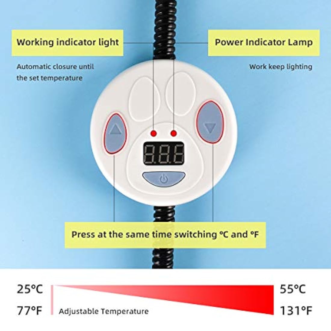 Manta de calentamiento para mascotas con 7 niveles