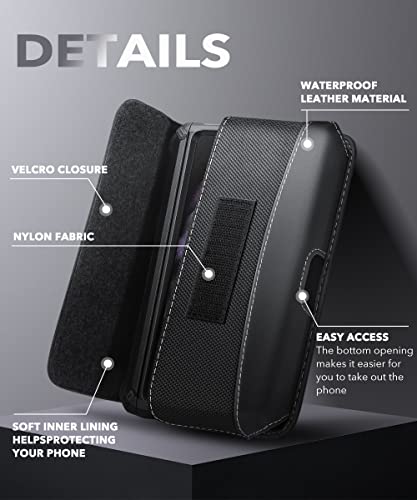SUPCASE Funda para Samsung Galaxy Z Fold 3 5G (2021), resistente al desgaste con clip vertical para cinturón (negro)