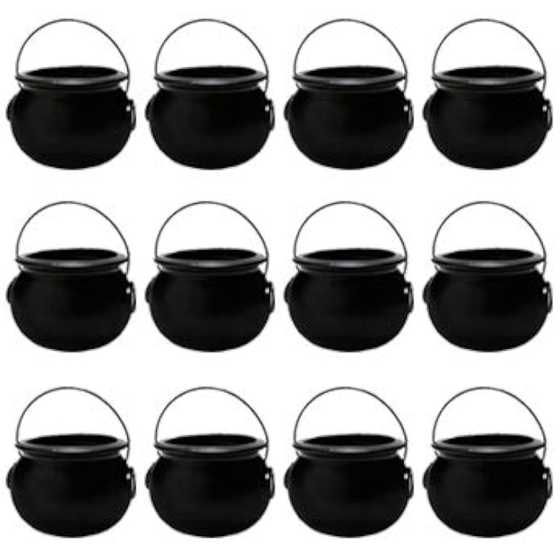 Surtidos de plástico Caldero Party Decoration, Negro, 12