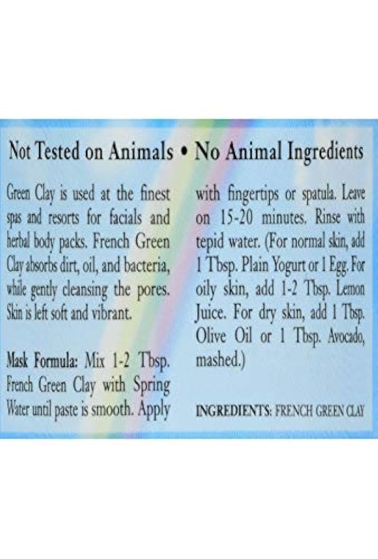 Rainbow Research – Máscara polvo de arcilla verde, 8oz