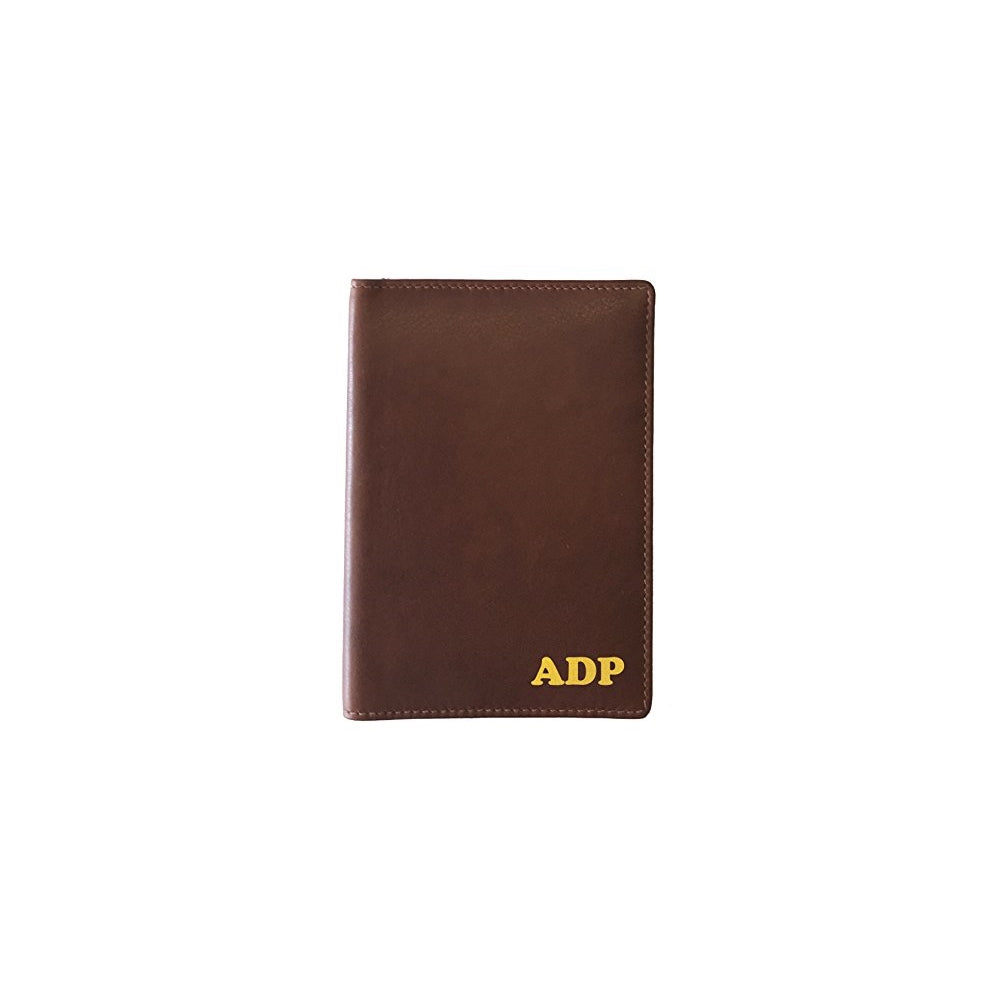 Porta Documentos y Tarjetas de piel para pasaporte marrón