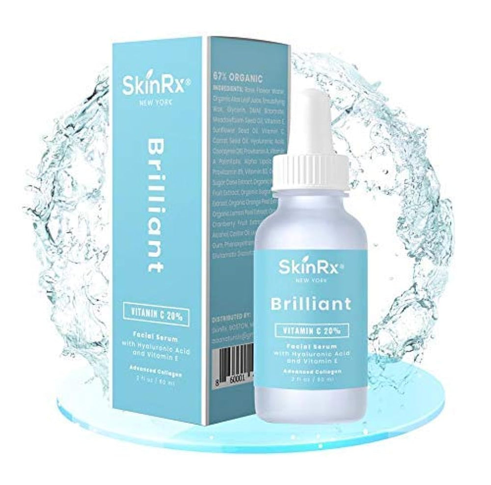 Sérum facial de vitamina C brillante con ácido hialurónico
