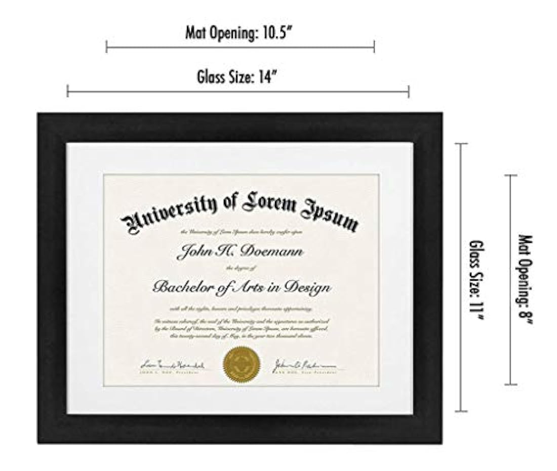 Marco para documentos de 11 x 14 pulgadas color negro