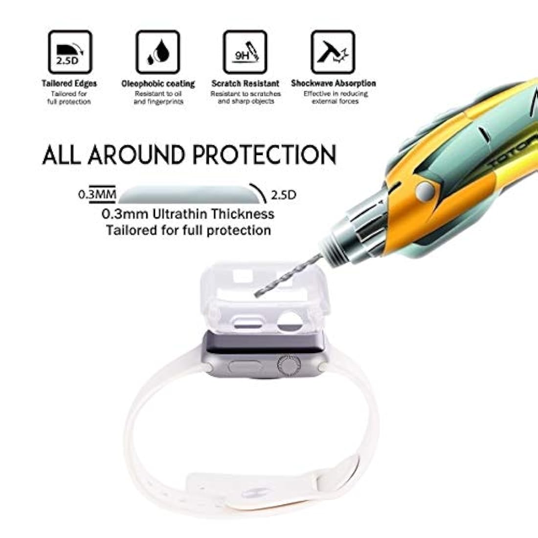 juego de 4 carcasas para Apple Watch de 1.496 in