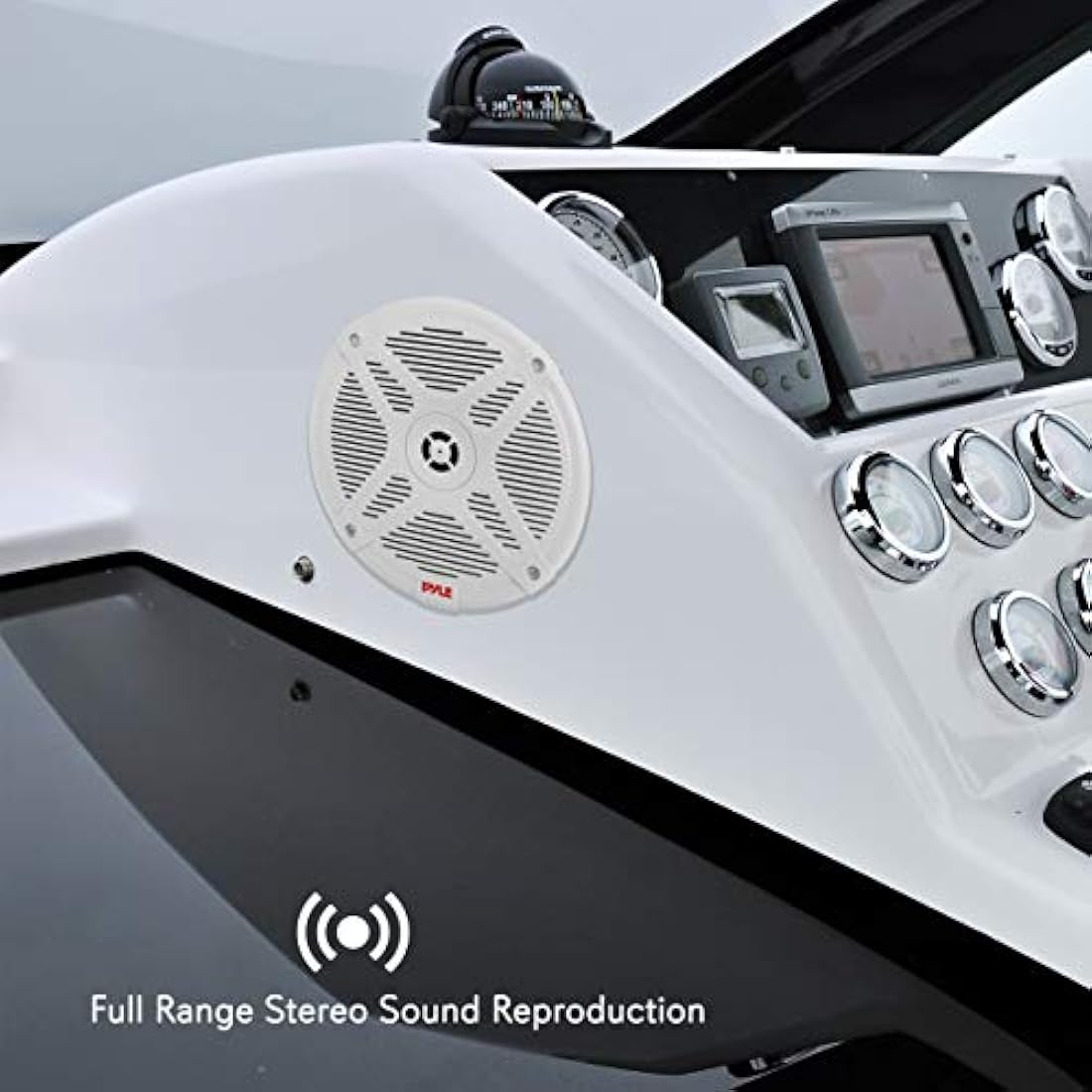 Parlantes de barco juego de 2 blanco PYLE PLMRBT65W