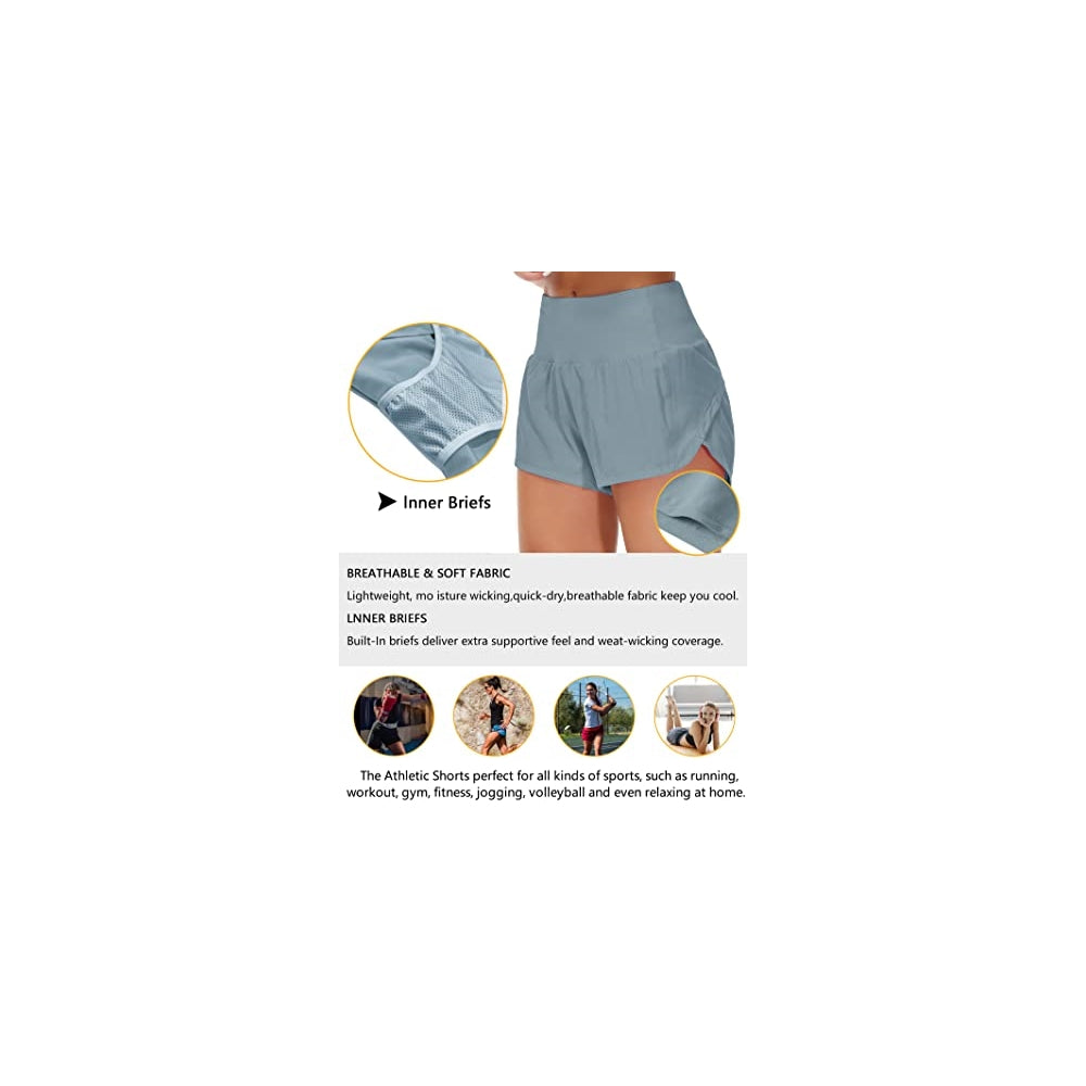 Shorts cortos para correr de cintura alta talla XL