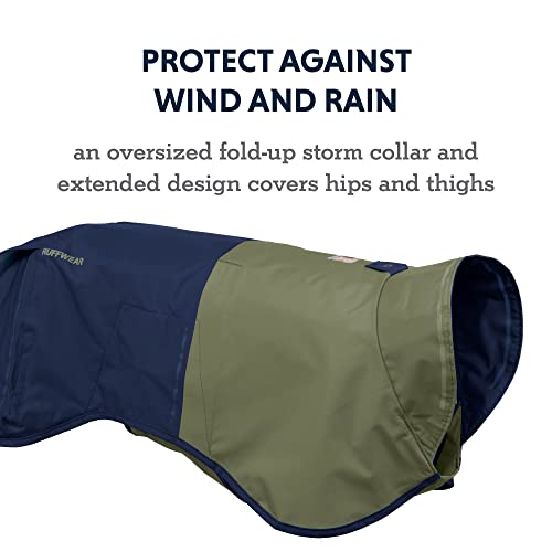 RUFFWEAR, Sun Shower - Chubasquero para perro, impermeable y resistente al viento para clima húmedo, azul medianoche, talla XXS