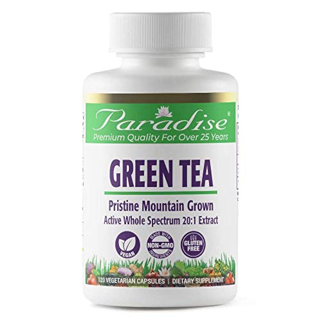 Paradise Herbs Mountain 20:1 Cápsulas vegetarianas té verde