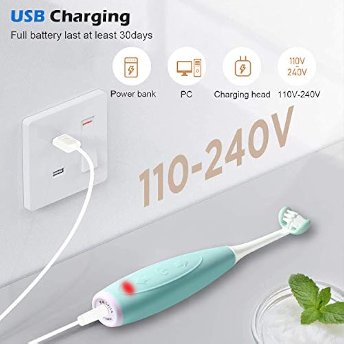 Cepillo de dientes sónico triple para niños