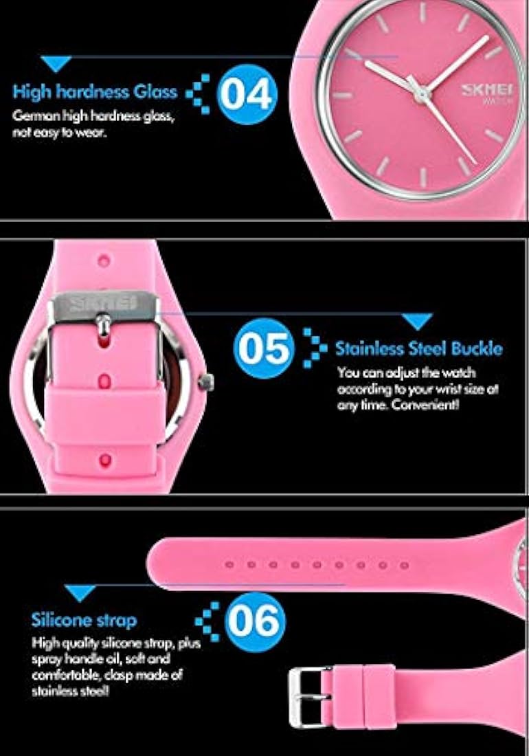 Gosasa Casual Simple Estilo Correa de Silicona Mujeres Hombres Relojes Deportivos 98.4 ft Impermeable