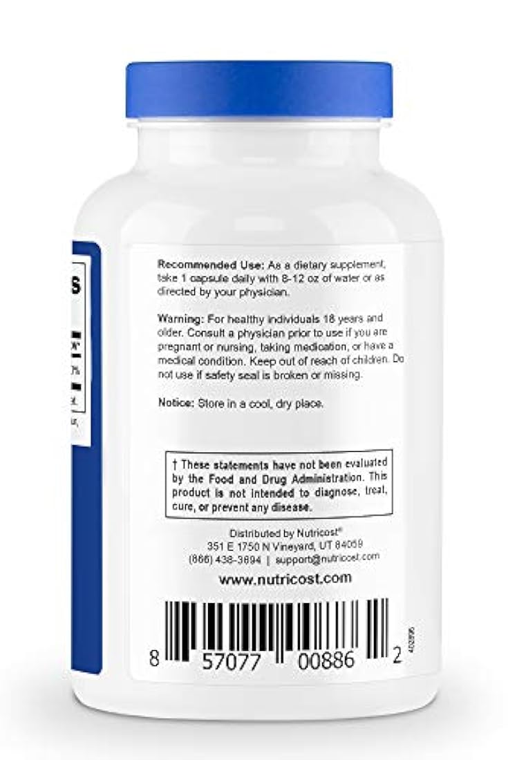Nutricost Vitamina B2 (Riboflavina) 100 mg, 120 cápsulas – sin gluten y sin OMG