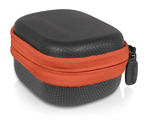 CaseSack iWALK Mini cargador portátil para iPhone compacto con 4500mAh, 9000mAh, con bolsillo de malla para cable o cargador inalámbrico iPhone (negro con cremallera naranja)