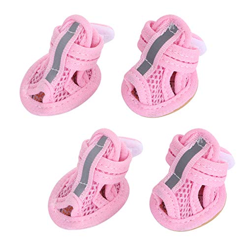 Zapatos para perros pequeños, suaves, transpirables, para verano, para pavimento caliente, suela de goma antideslizante, ajustable, para caminar, correr, uso al aire libre