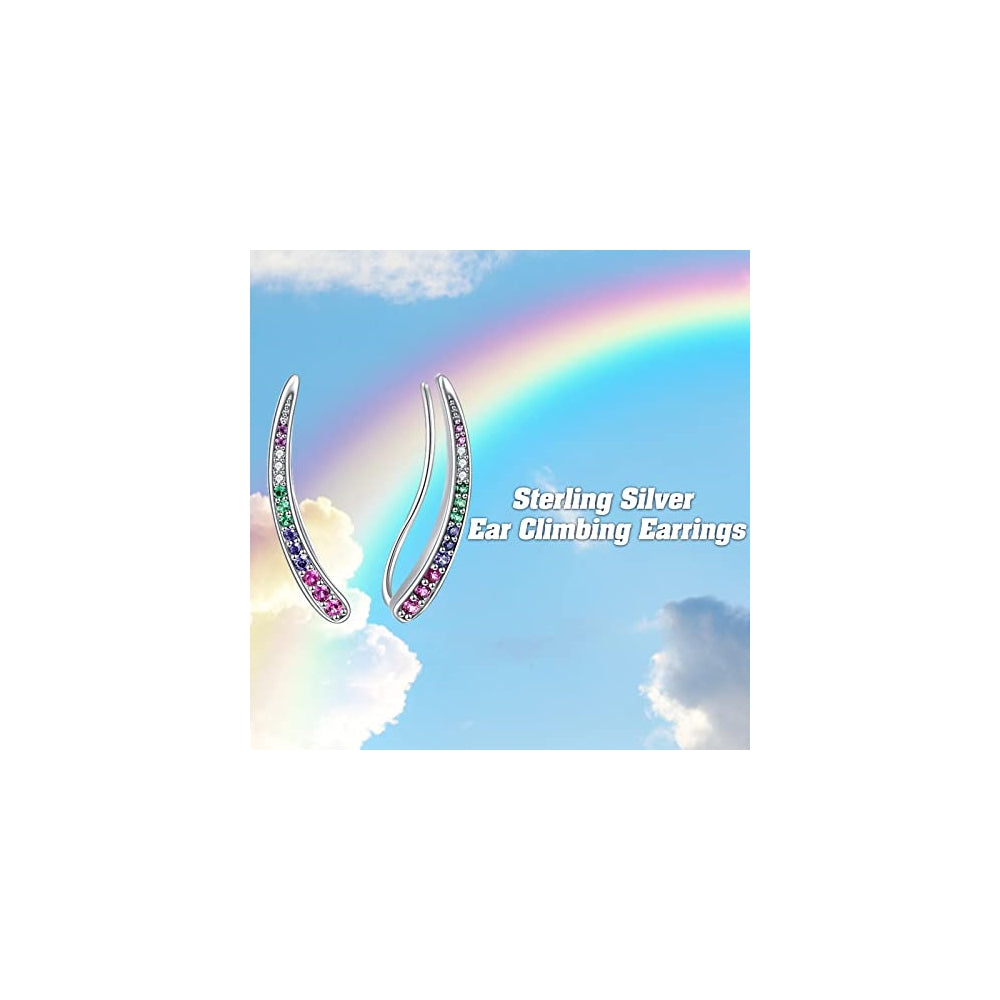 Aretes escaladores de plata esterlina para mujer
